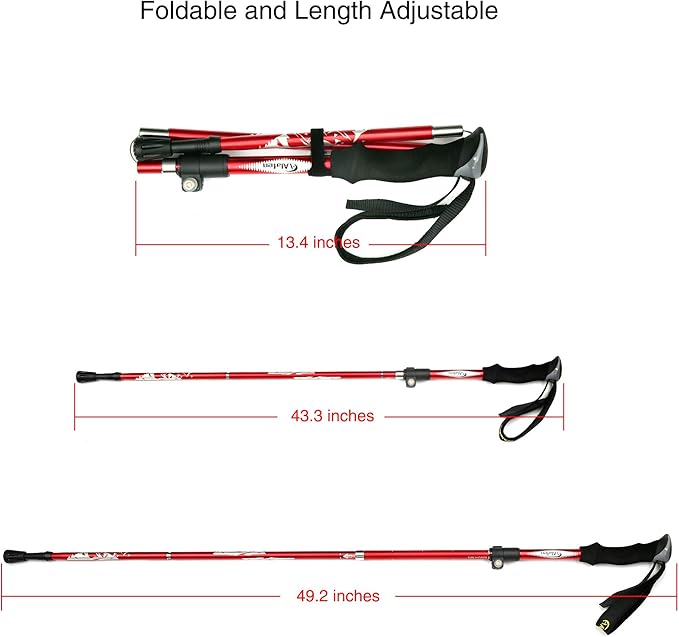 A ALAFEN Aluminum Collapsible Ultralight Travel Trekking Hiking Pole for Men and Women (Fits 5'3" - 6'2")