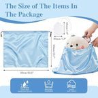 Ersmak 6 Pack Dust Bags for Handbags - Baby Blue Silk Dust Cover Bag for Purses Shoes - Satin Drawstring Dustproof Bags for Travel Storage - 23.6 x 19.7 In