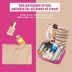 Queboom Travel Makeup Bag Cosmetic Bag Makeup Bag Toiletry bag for women and men (Rosy)