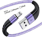 Essri 2Pack for iPhone Charger Cord 10FT, Lighting Cable 10 Feet to USB Charging Cable, Nylon Braided Charging Cord 10 Foot Compatible with iPhone 14 13 12 11 X XS XR 15 Pad -Purple