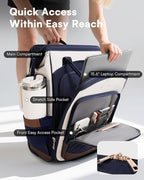 Rolling Backpack for Women, Travel Backpack with Wheels, Vertical Storage Wheeled Laptop Backpack, Backpack on Wheels for College Business Work Overnight, Stylish Rolling Laptop Bag, Navy Blue