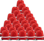 BeeGreen 30 Pieces Red Drawstring Bags Bulk String Backpacks, Cinch Sacks for Gym Sport Trip, Reflective Strips DIY for Women and Men