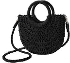 Womens Straw Beach Bag Woven Crossbody Shoulder Bags Top Handle Satchel Handbag Purse for Summer