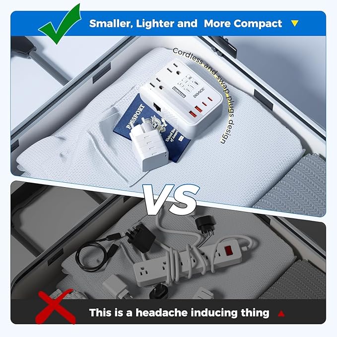 Upgraded 350W Voltage Converter US to Europe for Hair Straightener Shaver Toothbrush CPAP Camera Cell Phone - 220V to 110V Converter for European Travel, Power Converter Adapter Combo with PD Chargers