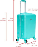 Rockland Palm Beach Hardside 20" ABS Carry On, Turquoise