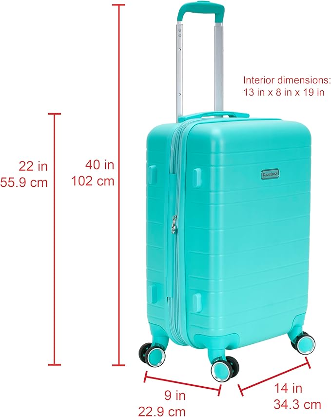 Rockland Palm Beach Hardside 20" ABS Carry On, Turquoise