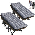 ABORON Camping Cot for Adult 28" Extra Wide, 2PK Heavy-Duty 1200D Oxford Cot for Sleeping, Portable Folding Camp Bed with Mat & Carry Bag