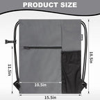 HOLYLUCK Men & Women Outdoor Sport Gym Sack Waterproof Drawstring Backpack Bag (Standard with drawstring, dark grey)