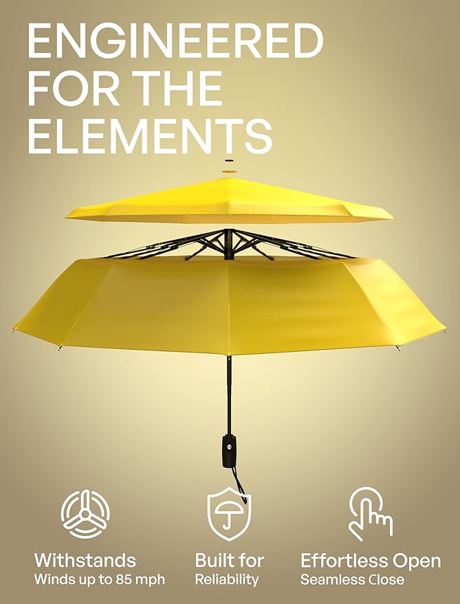 Repel Windproof Travel Umbrella - Compact & Withstands Winds up to 100MPH , Strongest Premium Auto Folding Umbrella for Rain and Sun - Durable, Light & Portable for Women & Men , Fits Backpack & Cars