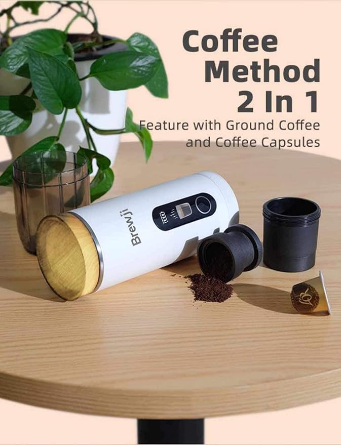 Portable Self-Heating Espresso Machine and Coffee Maker Including Milk Frother