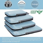 BAGAIL 4 Set/6 Set/8 Set Compression Packing Cubes Travel Accessories Expandable Packing Organizers (Cloth Pattern, 4-Dusty Blue)