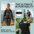 12" Portable Collapsible Stool - Folding Chair with Storage Pouch, Convertible Satchel for Hands-Free Carry & Supports 265Lbs, Ultralight for Hiking, Fishing, Camping, Festivals (Black, Standard)