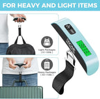 BAGAIL Digital Luggage Scale, 110lbs Hanging Baggage Scale with Backlit LCD Display, Portable Suitcase Weighing Scale, Travel Luggage Weight Scale with Hook, Strong Straps for Travelers