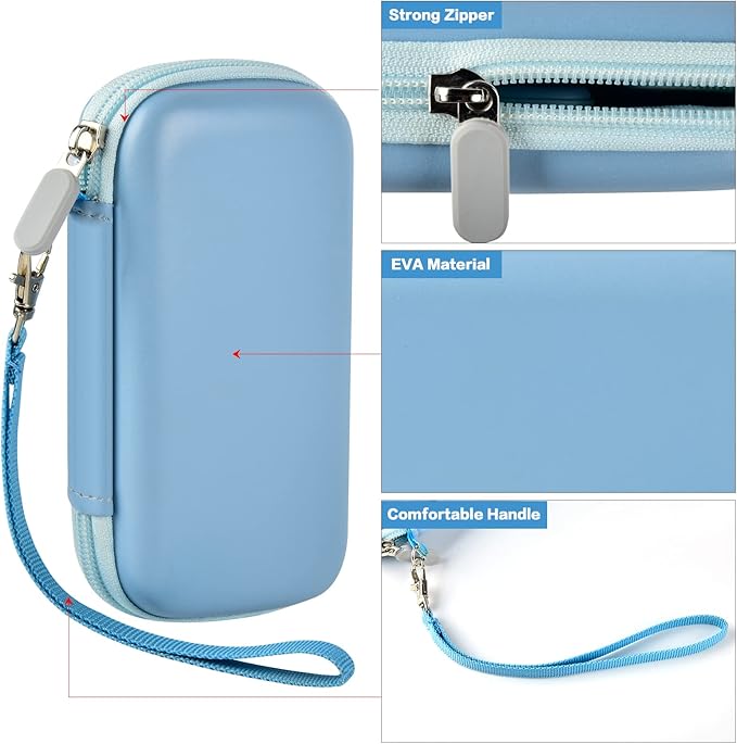 Case for Anker Magnetic Battery 10,000mAh Foldable Wireless Portable Charger, 633/622/621/321 5,000mAh Power Bank (MagGo) Holder, Storage for Baseus Power Delivery -Case Only (Blue, Medium)