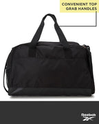 Reebok Duffle Bag - Lightweight Unisex Carry On Gym Bag - Travel and Sports Duffel Bags for Men and Women, Hamilton Black With Gold Logo