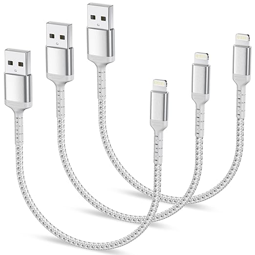 1ft iPhone Charging Cable Short, 3 Pack USB A to Lightning Cord Fast Charging Compatible with Apple iPhone 14 13 12 11 Pro Max Xs X 8 7 Plus SE, iPad Air/Mini, 12 inch Lightning Cable