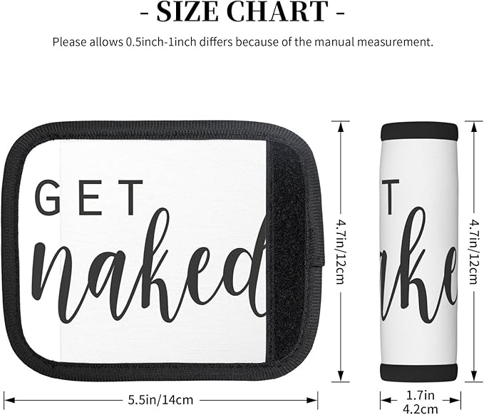 2 Pack Get Naked Bathroom Fun - Black get Naked Luggage Handle Wraps Suitcase Tags Identifiers for Travel Accessories