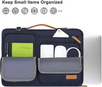 MOSISO 360 Protective Laptop Shoulder Bag,13-13.3 inch Computer Bag Compatible with MacBook Pro 14, HP, Dell, Lenovo, Asus Notebook,Side Open Messenger Bag with 4 Zipper Pockets&Handle, Navy Blue