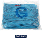 XINGO 8 Inch Blue Cable Zip Ties (500 Pack), 40 Lbs Tensile Strength-Heavy Duty, Self-Locking Nylon Plastic Nylon Wire Ties for indoor and outdoor use
