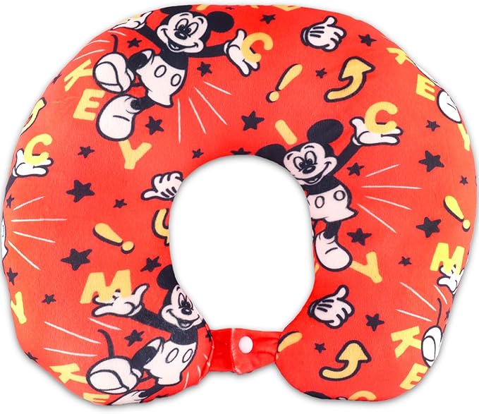 Disney Mickey Mouse Travel Blanket and Pillow Set - Bundle Throw Blanket, Neck Pillow, Stickers, More | Mickey Travel Accessories for Kids, Boys