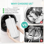 Shoe Washing Machine Bag, 2-Pack Reusable Shoe Bag for Washing Machine, 360° Deep Clean for Sneaker, Running Shoes,Bras, Delicates and Toys, Includes 2 Shoe Storage Dust Bags(White)