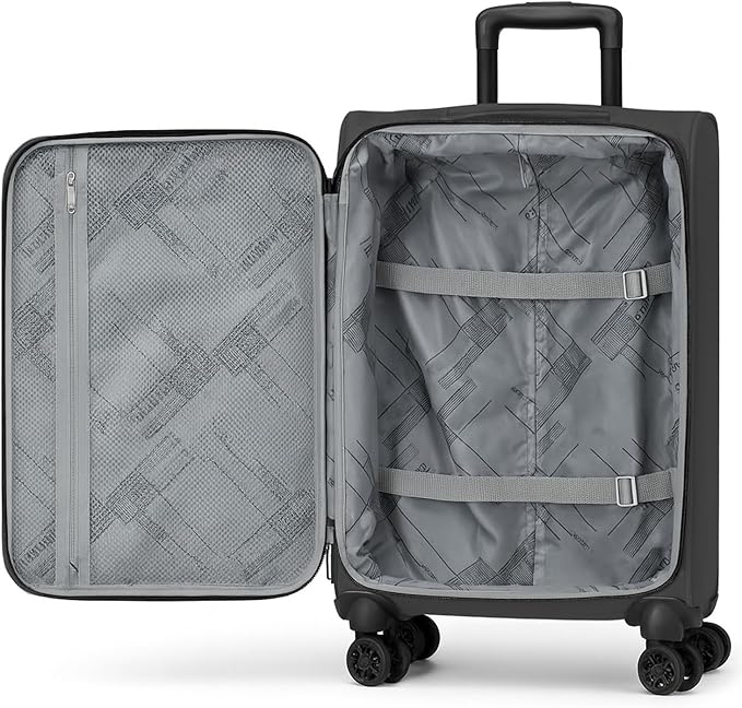 World Traveler Dejuno Jasper Lightweight Expandable Spinner Luggage, Black, 3-Piece Set(20in,24in,28in)