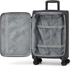 World Traveler Dejuno Jasper Lightweight Expandable Spinner Luggage, Black, 3-Piece Set(20in,24in,28in)