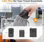 TESSAN Universal Travel Adapter, 65W International Power Adapter with 4 USB Charging Ports (2 USB C), Worldwide Plug Adaptor for US to Europe UK Italy Spain France Ireland Australia (Type C G A I)
