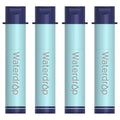 Waterdrop Gravity Water Filter Straw, Camping Water Filtration System, Water Purifier Survival for Travel, Backpacking and Emergency Preparedness, 0.1 Micron, 4 Pack, Light Blue