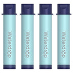 Waterdrop Gravity Water Filter Straw, Camping Water Filtration System, Water Purifier Survival for Travel, Backpacking and Emergency Preparedness, 0.1 Micron, 4 Pack, Light Blue