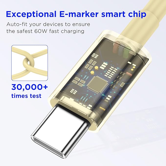 iPhone 17 16 15 Charger Fast Charging,2Pack 20W Apple iPad USB C Wall Chrager Block with 6FT USB C to C Cable for iPhone 17/Pro/Pro Max/17 Air/ 16/16 Pro/16 Pro Max/15/Plus/Pro/Pro Max (Yellow)