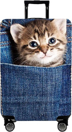 WUJIAONIAO Travel Luggage Cover Baggage Suitcase Cover Protector Skins 18-32 Inch (Cat B, L (for 25-28 inch luggage))