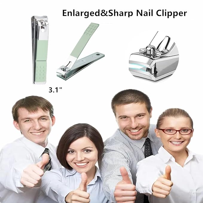 Manicure Set Nail Clipper Set Women Men Nail Clippers Kit Nail Care Kit Toenail Fingernail Cutters Personal Care Tools Manicure Pedicure with Travel Case Nail Grooming Kit Gifts for Women Men