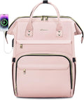 LOVEVOOK Laptop Backpack for Women,15.6 Inch Professional Womens Travel Backpack Purse Computer Laptop Bag Nurse Teacher Backpack,Waterproof College Work Bags Carry on Back Pack with USB Port, Pink