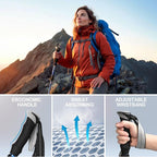 Covacure Trekking Poles Collapsible Hiking Poles - 2 Pack Aluminum Alloy 7075 Trekking Sticks with Quick Lock System, Telescopic, Collapsible for Hiking, Camping