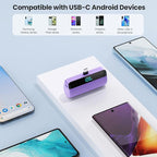 [2-Pack]Mini Portable Charger for iPhone 17/16,Upgraded 5500mAh PD Fast Charging USB C Power Bank,Travel Essentials Battery Pack for iPhone 17/17 Pro Max /Air/16/15 Series Galaxy Android-Black+Purple