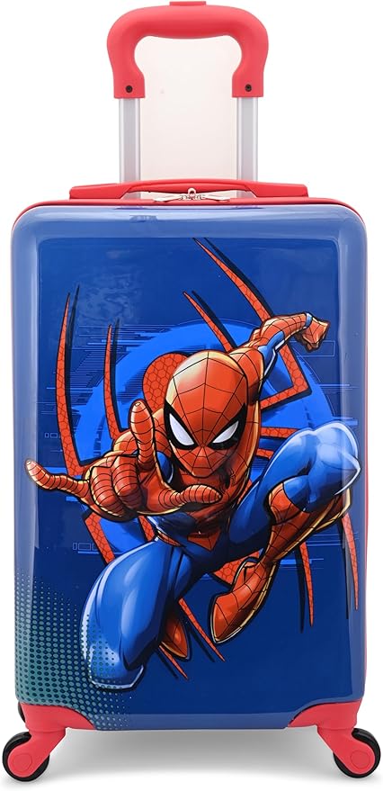 Fast Forward Marvel Spiderman 20" Hardshell Luggage - Cute & Durable Hard-side Suitcase for Travel with Spinner Wheels 20"x12"x8"