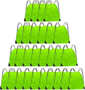 Grneric Drawstring Bags 28 PCS Drawstring Backpack Bulk String Backpack Cinch Bag Sackpack for Men Women Gym (Light Green)