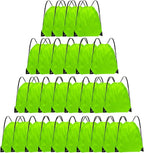 Grneric Drawstring Bags 28 PCS Drawstring Backpack Bulk String Backpack Cinch Bag Sackpack for Men Women Gym (Light Green)