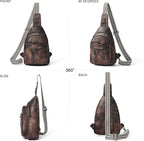 LATMAP 7L Sling Bag For Women Men Backpack Fanny Pack Crossbody Chest Travel Shoulder Belt Bags Purse Handbag PU Leather