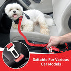 BWOGUE 2 Piece Dog Seat Belt for Car with Elastic Bungee Buffer Safety Seatbelt Car Headrest Restraint Wear Adjustable Metal Buckle Harness in Vehicle Travel for Pet
