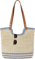 Crochet Beach Bag Summer Woven Tote Bag Crochet Purse for Women handbags Boho Shoulder Bags for Travel Vacation