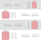 PANDA JOYS 4 Set Compression Packing Cubes Travel - Travel Accessories Expandable Packing Organizers for Carry On - Essentials Luggage Bags - Pink