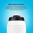 PRIME 32 oz White Graffiti Squeeze Sports Water Bottle, BPA Free, Dishwasher Safe, Easy-Grip Ergonomic Leakproof Design, Fast Hydration for Gym, Cycling, Running