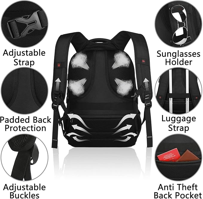 VECKUSON Lunch Bag Backpack, Insulated Cooler Lunch Box Backpack, Extra Large Travel Laptop Backpack TSA Friendly RFID Computer College bag for Women Men Fits 17.3 Inch Laptop