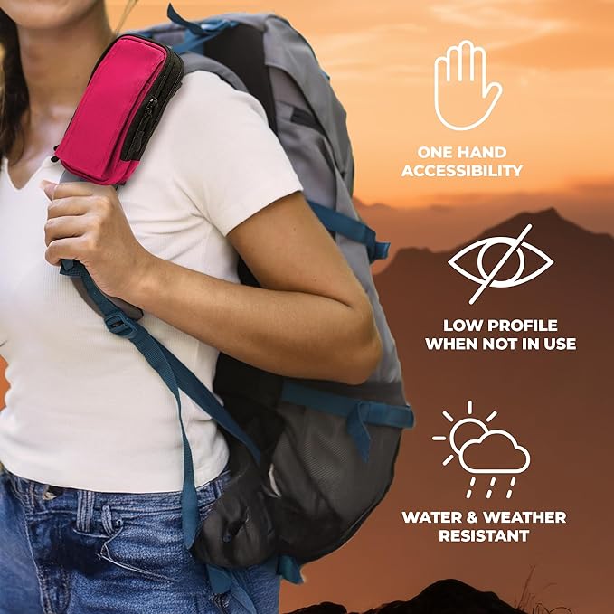 StrapPack Two Zipper Clip-On Pouch - Travel Wallet, Backpack Pouch, Passport Holder
