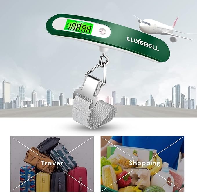 Digital Luggage Scale Vacation Travel Essentials Accessories Gifts for Traveler Portable Suitcase Handheld Weight Scale 110 lbs Hanging Baggage Travel Must Haves