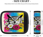 2 Pack Luggage Handle Wrap with Travel Tags - Non-Slip Protective Cover Soft Handle Grips Covers for Suitcase(Graffiti Owl Flowers)