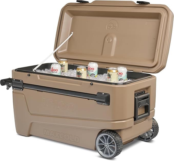 Igloo Maxcold Glide 110Qt Wheeled Cooler | Insulated Hard Shell Ice Chest