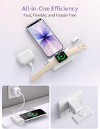 RORRY PalmGo Portable Charger, 10000mAh PD 22.5W Fast Charging Mini Power Bank with Built-in USB C Connector, 3-in-1 Battery Pack for iPhone 17/16/15 Pro/Max, Apple Watch Ultra/11/10/SE, iPad, Green